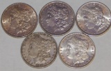 5 MORGAN SILVER DOLLARS