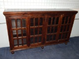 LARGE BROWN WOOD CABINET WITH 4 DOORS