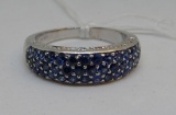 18KT WHITE GOLD SAPPHIRE AND DIAMOND RING