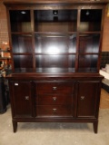 2 PC LIGHTED CABINET WITH GLASS SHELVES