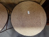 PAIR OF BASKET TOP METAL END TABLES