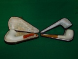 2 NOS MEERSCHAUM PIPES