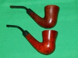 2 VINTAGE CURVED HANDMADE BRIAR PIPES