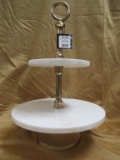 MARBLE 2 TIER CAKE PLATE