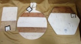 3 MARBLE AND WOOD CUTTING BOARDS