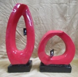 2 PINK ABSTRACT TABLE CENTER PCS