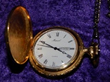 MARCEL 17 JEWEL POCKET WATCH AND CHAIN