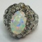 Platinum Opal Diamond Ring