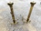 Vintage Large Set Of Brass Andirons