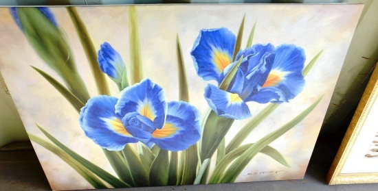 Signed Oil On Canvas Floral Artwork