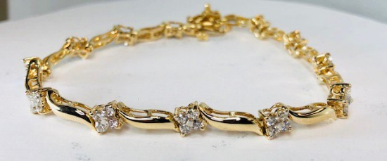 14K Yellow Gold Diamond Bracelet