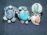 3 Sterling Silver Native American Rings