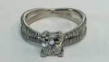 Elegant 14K White Gold Diamond Ring