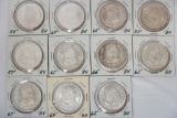 (11) Silver Mexican 1 Peso Coins