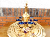 Bohemian Cobalt Decanter Set