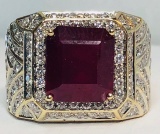 14k Gold Ruby And Diamond Ring