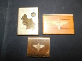 3 Vintage Military Themed Cigarette Cases