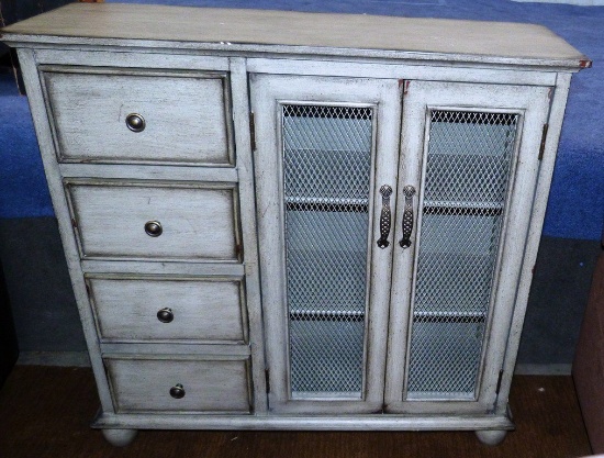 NEW GREY COUNTRY COMMODE SIDE CABINET