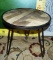 NEW ROUND WOOD/METAL END TABLE