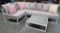 NEW METAL FRAMED SECTIONAL WITH TABLE