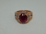14KT RUBY AND DIAMOND RING