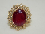 14KT RUBY AND DIAMOND RING