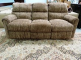 PLUSH ELECTRIC BROWN DUAL RECLINER COUCH
