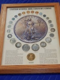 FRAMED US SILVER COIN COLLECTION