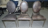 3 NEW MODERN CHAIRS WITH FUR ON BACKS