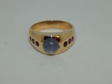 14KT SAPPHIRE AND RUBY RING