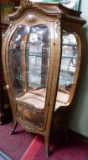 BEAUTIFUL ANTIQUE FRENCH BOWFRONT CHINA CABINET