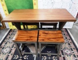 BRAND NEW DINING WOOD TABLE AND 4 STOOLS
