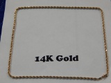 HEAVY 14K YELLOW GOLD NECKLACE 21.8 GRAMS