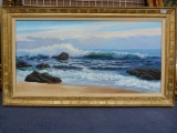 SIGNED OIL ON CANVAS SEASCAPE ARTWORK