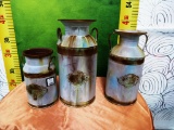 3 NEW METAL FLOWER BUCKET CANS