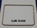 HEAVY 14K YELLOW GOLD NECKLACE 22.8 GRAMS