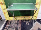 NEW METAL SILVER TRAY TABLE MIRROR TOP
