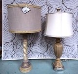 2 NEW GOLD/SILVER TABLE LAMPS