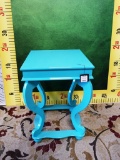 BRAND NEW BLUE WOOD END TABLE