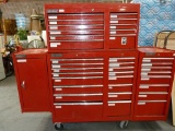 LARGE ROLLING RED TOOL BOX FULL OF TOOLS