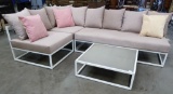 NEW METAL FRAMED SECTIONAL WITH TABLE
