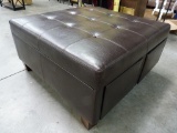 LEATHER OTTOMAN WITH STORAGE