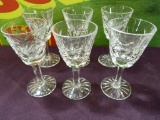 6 WATERFORD LISMORE CRYSTAL BRANDY GLASSES