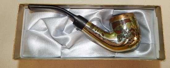 NOS OLYMPIA STERLING SILVER BRIAR PIPE