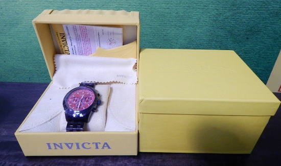 NEW RED FACE INVICTA WATCH WITH BOX