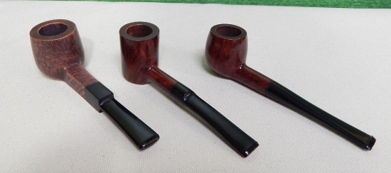 3 NEW OLD STOCK BRIAR STRAIGHT GRAIN PIPES
