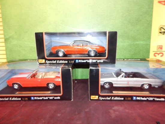 3 DIE CAST NEW IN BOX CARS