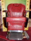 BEAUTIFUL RED LEATHER BARBER CHAIR