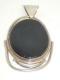 STERLING SILVER AND ONYX PENDANT