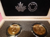 2 GOLD PLATED SILVER CANADIAN MAPLE LEAFS